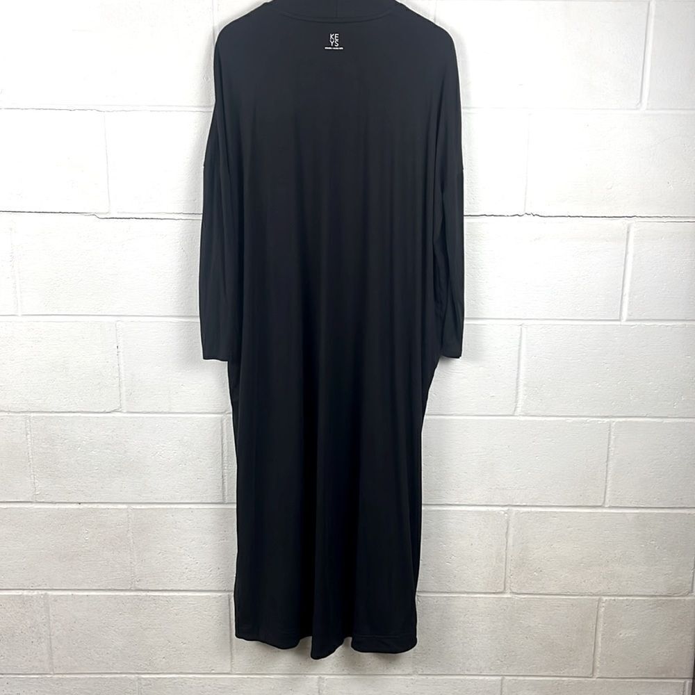 Alicia Keys x Athleta keys black long sleeve maxi pocket comfort robe - Picture 6 of 6